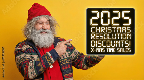 Christmas resolution discounts 2025 festive sales event holiday shopping cheerful environment promotional content