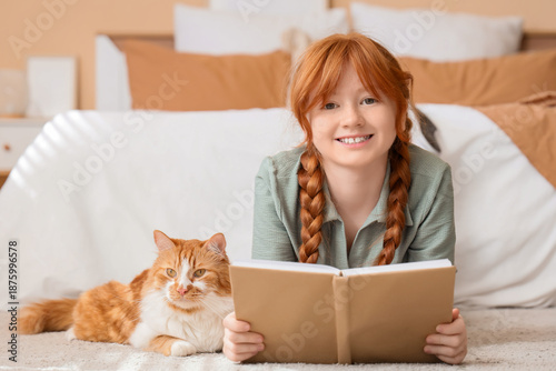 Teenage redhead girl with c...