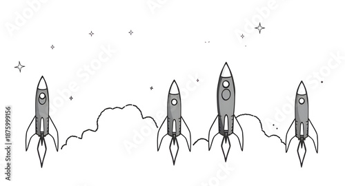 rocket, vector, illustration, lineart, outline, drawing, icon, symbol, spaceship, space, launch, startup, innovation, technology, science, astronomy, cosmic, galaxy, universe, exploration, mission, or