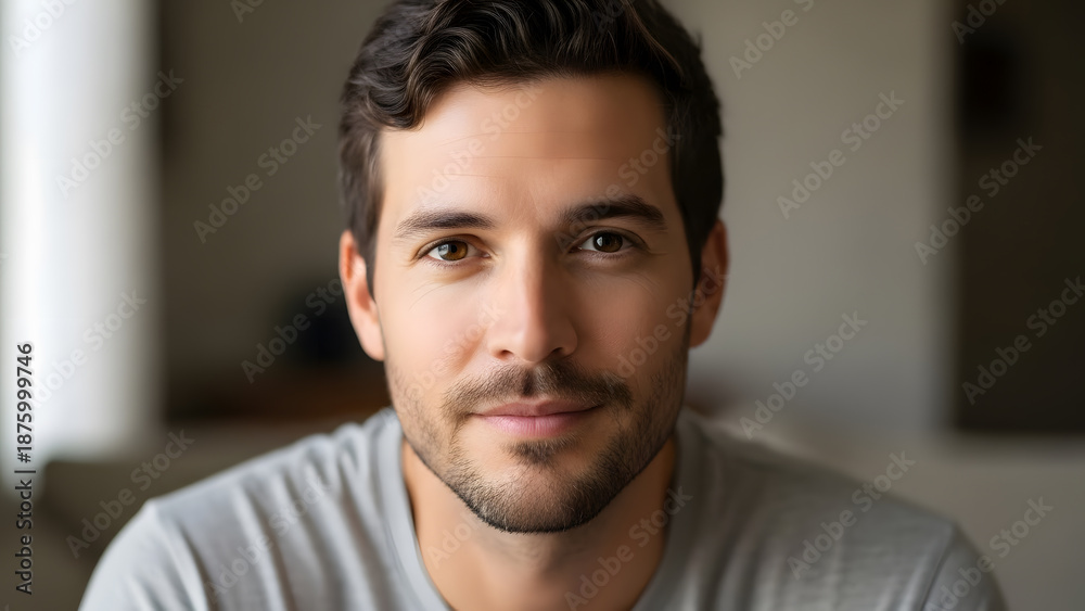 Obraz premium Natural light portrait of young adult man