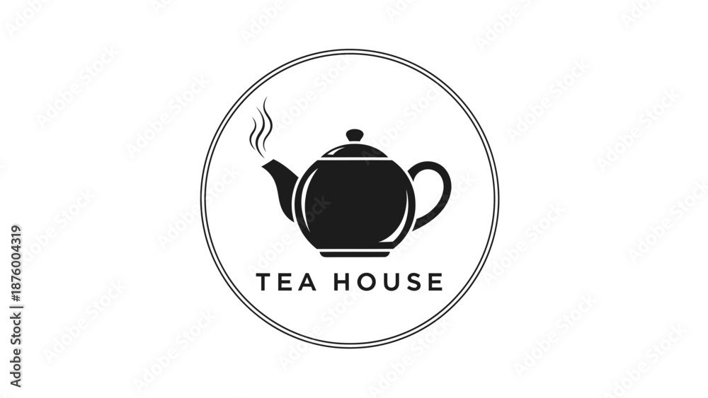 Obraz premium Black Tea Pot Logo Design Element.