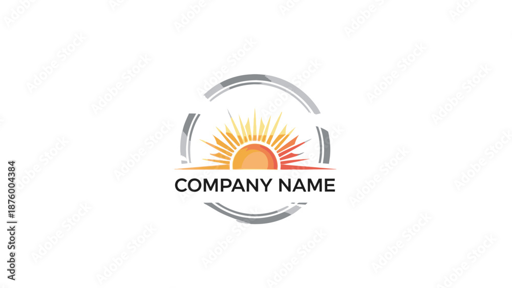 Fototapeta premium Company Logo Design with Sunrise Symbol.