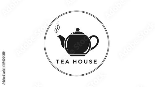 Black Tea Pot Logo Design Element.