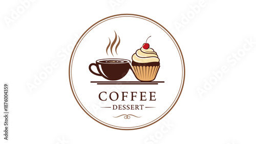 Coffee Cup and Cupcake Illustration Design 1.