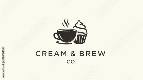 Coffee Cup and Cupcake Illustration Design.