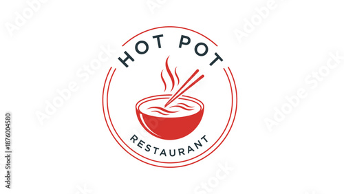 Hot Pot Restaurant Logo Design Illustration.