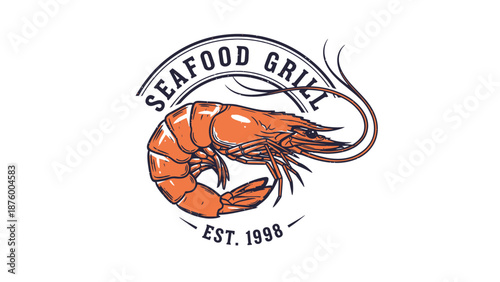 Illustration of a Large Prawn Shrimp.