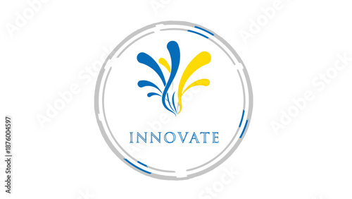 Innovate Logo with Splash Design Element.