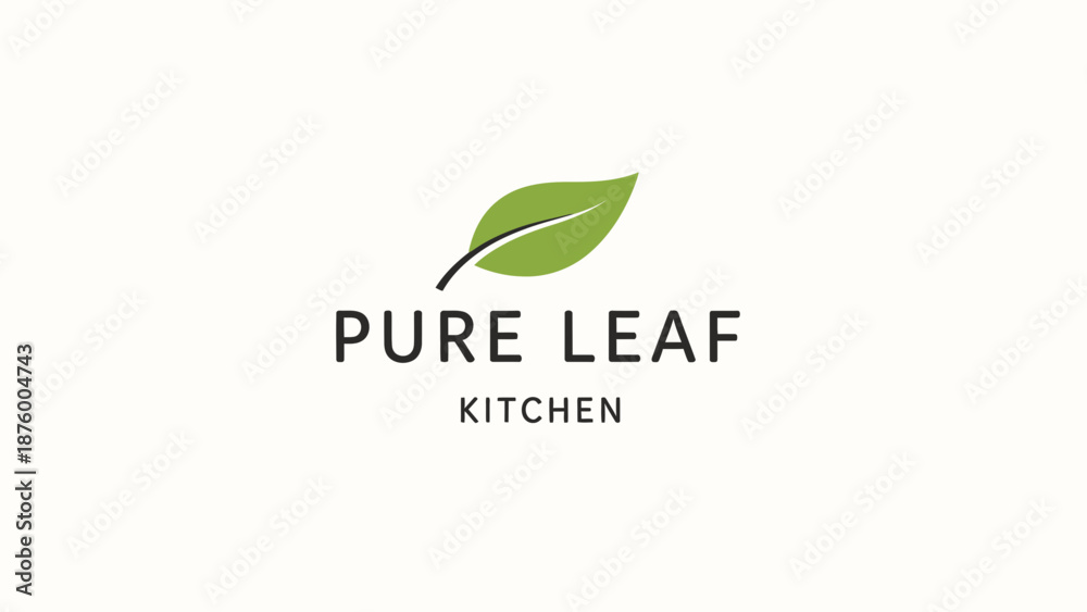 Fototapeta premium Pure Leaf Kitchen Logo Design Element.