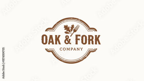 Oak and Fork Company Logo Design.