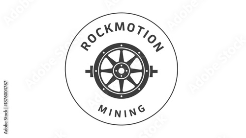 Rockmotion Mining Company Logo Design Element.