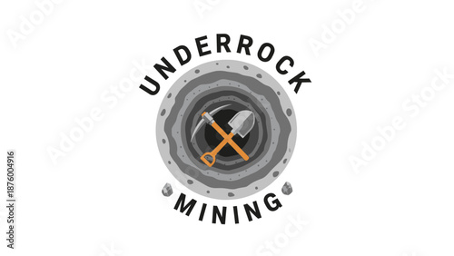 Underrock Mining Company Logo Design Element.