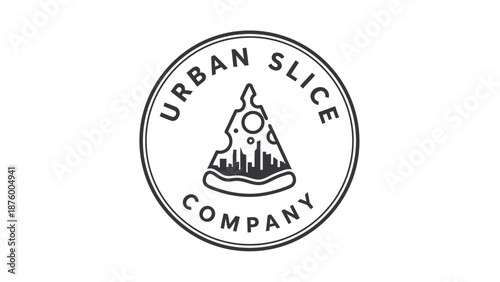 Urban Slice Company Pizza Logo Design.