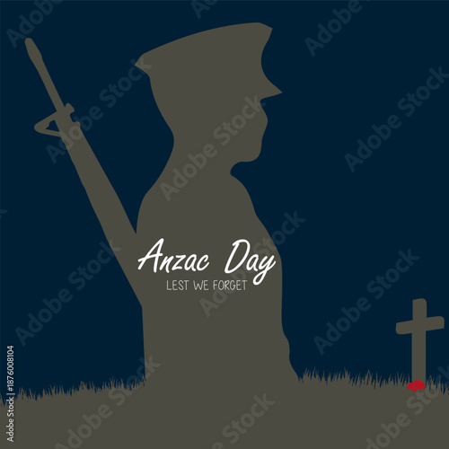 Anzac Day vector illustration. is it suitable for card, banner, or poster
