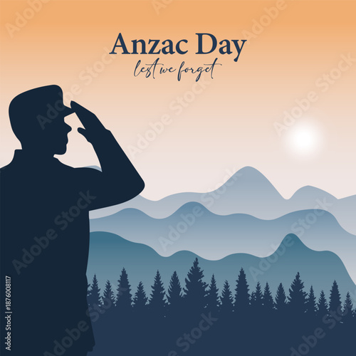 Anzac Day vector illustration. is it suitable for card, banner, or poster
