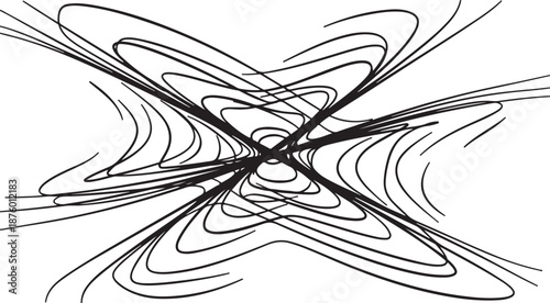 Abstract black lines forming a dynamic swirling pattern design