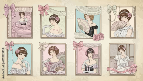 Vintage Victorian Women Portraits Collection.
