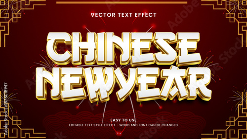 chenese new year editable text effect 3d vector