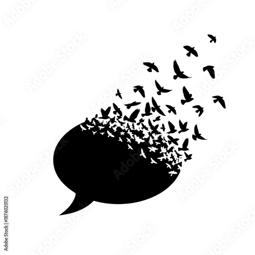 black and white speech bubbles