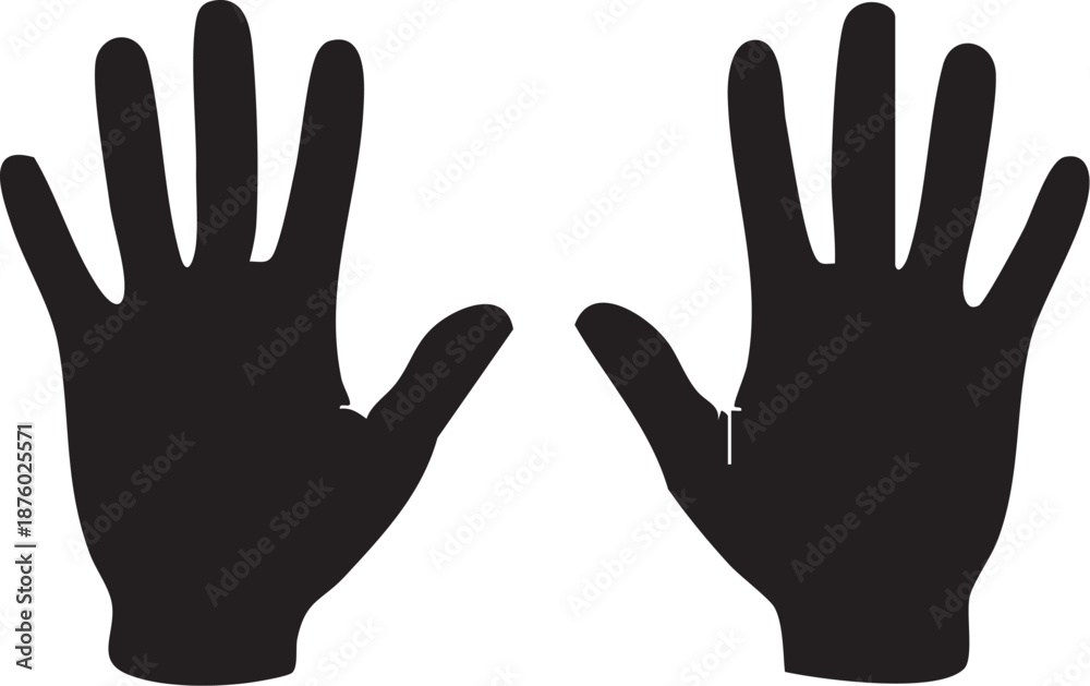 Obraz premium two hands vector illustration