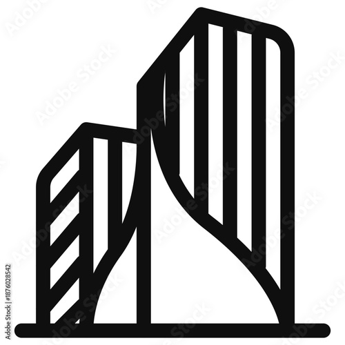 Modern architectural building illustration with sleek design and clean lines