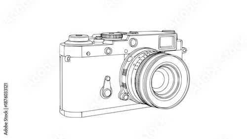 vintage photo camera isolated vector