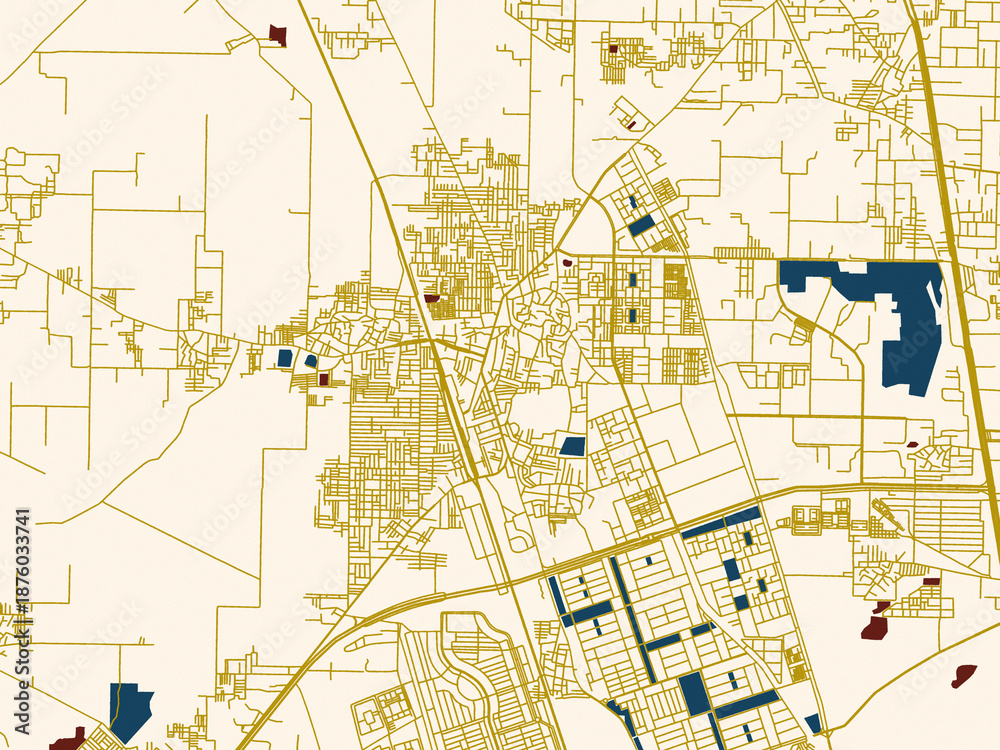 Fototapeta premium Narela, India – minimalist flat city map