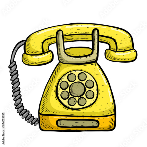 retro telephone on a white background