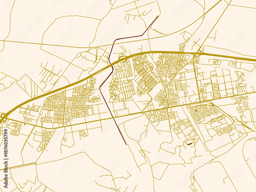 Fototapeta premium City street layout map of Abu Ghurayb, Iraq