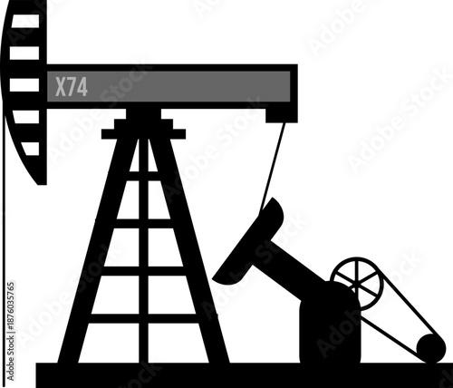 Rocking horse oil pump vector illustration.