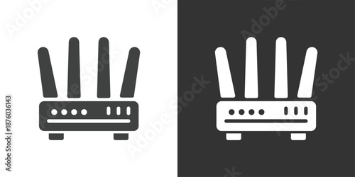 Wireless Router Device icon. Solid glyph series icon