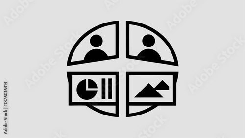 Vector illustration showing an abstract background with an old house and an ancient Greek temple as simple icons for web and design use