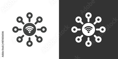 Centralized Wi-Fi Access Point icon. Solid glyph series icon