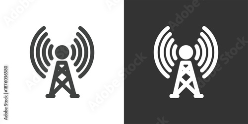 Signal Transmitter Tower icon. Solid glyph series icon