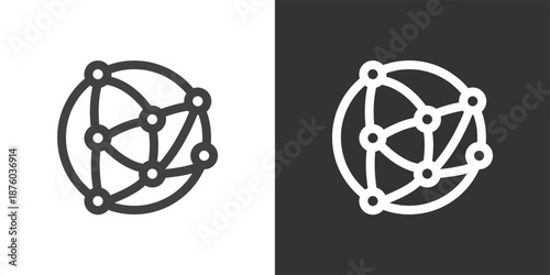 Global Node Network icon. Solid glyph series icon