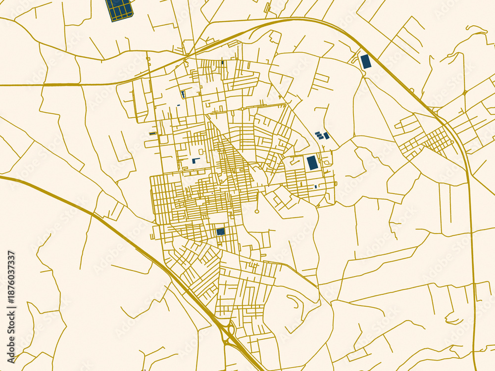 Fototapeta premium Abstract city map of Bagheria, Italy