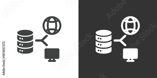 Server and Web Integration icon. Solid glyph series icon