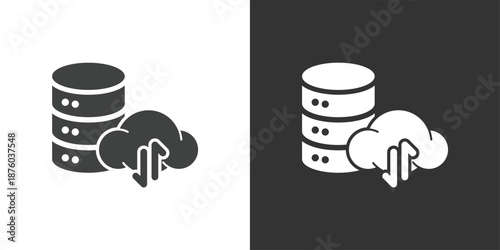 Cloud Data Storage icon. Solid glyph series icon