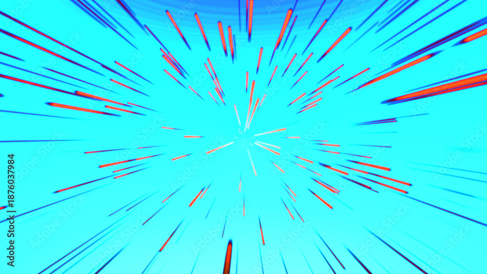 Obraz premium 空, イラスト, 星, 風景, 集中線、漫画、効果線