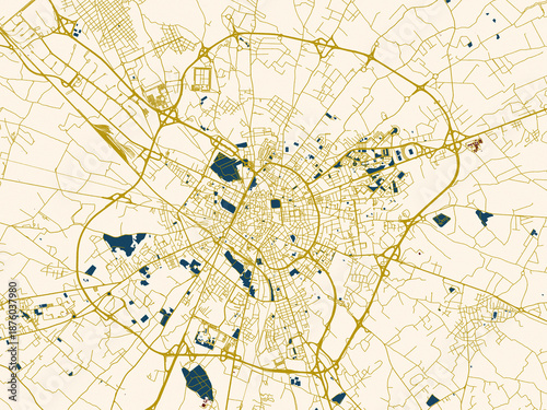 Obraz na płótnie Graphic city map artwork of Lecce, Italy