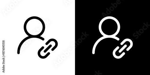 ユーザーとリンク・接続のアイコン（ベクター）