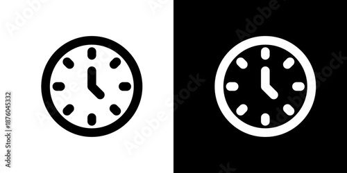 目盛入りの時計アイコン 時間・時刻を表すシンプルなUIベクター