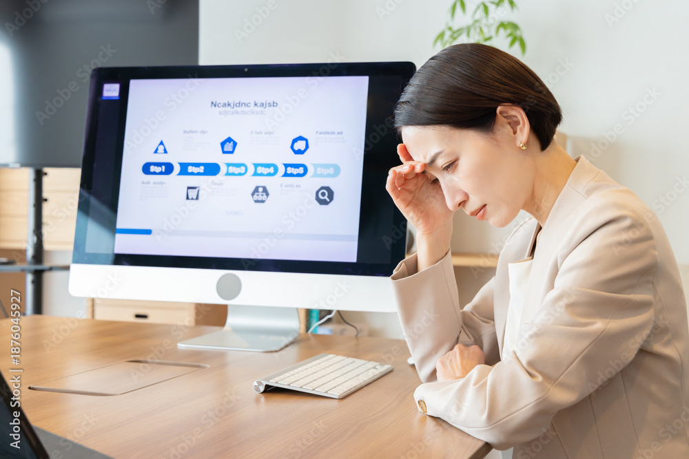 Fototapeta premium 打合せで悩む女性