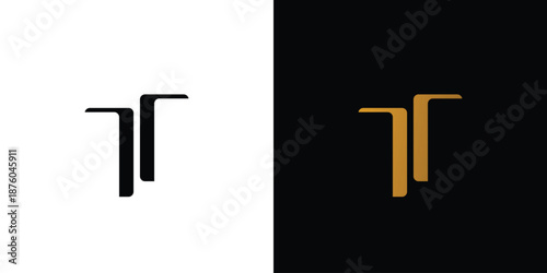Luxury and modern letter T initials logo design