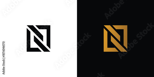 Strong and modern letter GD initials logo design