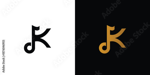 The K music logo design is unique and luxury