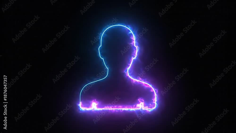 custom made wallpaper toronto digitalNeon outline portrait silhouette