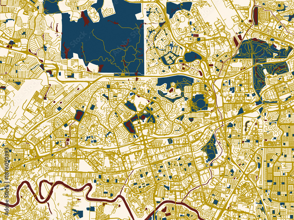 Obraz premium Urban map background of MAL Shah, Alam