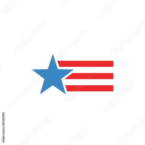 Free Download Abstract patriotic design featuring a blue star with red stripes symbolizing - GFXLoad
