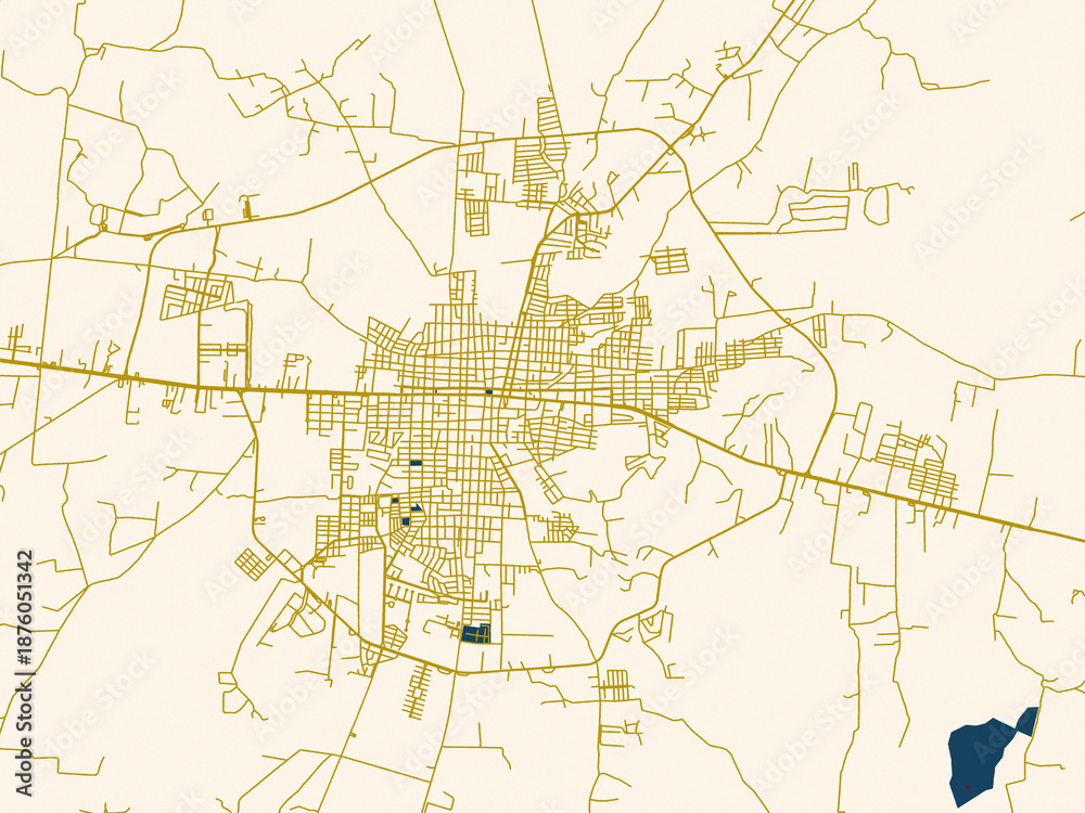 Fototapeta premium Modern flat map of Arandas, Mexico